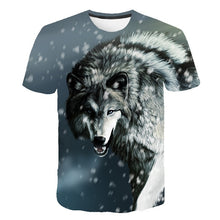 Load image into Gallery viewer, Men's New Summer Personalized O-neck T-Shirt Wolf Print T-Shirt 3D Men's T-Shirt Novelty Animal Tops T-Shirt Men's Short Sleeves

