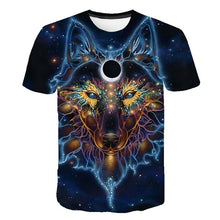 Load image into Gallery viewer, Men's New Summer Personalized O-neck T-Shirt Wolf Print T-Shirt 3D Men's T-Shirt Novelty Animal Tops T-Shirt Men's Short Sleeves
