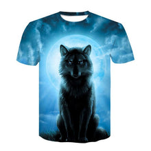 Load image into Gallery viewer, Men's New Summer Personalized O-neck T-Shirt Wolf Print T-Shirt 3D Men's T-Shirt Novelty Animal Tops T-Shirt Men's Short Sleeves
