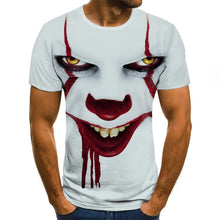 Load image into Gallery viewer, 2019 new men t shirt Sketch the clown 3D Printed T Shirt Men Joker Face Casual O-neck Male tshirt Clown Short Sleeved joke tops
