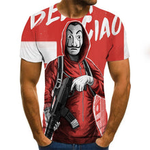 Load image into Gallery viewer, 2019 new men t shirt Sketch the clown 3D Printed T Shirt Men Joker Face Casual O-neck Male tshirt Clown Short Sleeved joke tops
