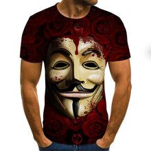 Load image into Gallery viewer, 2019 new men t shirt Sketch the clown 3D Printed T Shirt Men Joker Face Casual O-neck Male tshirt Clown Short Sleeved joke tops
