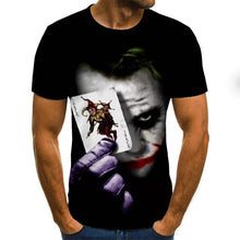 Load image into Gallery viewer, 2019 new men t shirt Sketch the clown 3D Printed T Shirt Men Joker Face Casual O-neck Male tshirt Clown Short Sleeved joke tops
