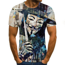 Load image into Gallery viewer, 2019 new men t shirt Sketch the clown 3D Printed T Shirt Men Joker Face Casual O-neck Male tshirt Clown Short Sleeved joke tops
