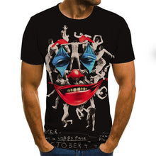 Load image into Gallery viewer, 2019 new men t shirt Sketch the clown 3D Printed T Shirt Men Joker Face Casual O-neck Male tshirt Clown Short Sleeved joke tops
