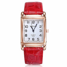 Load image into Gallery viewer, 2019 New Watches Women Square Rose Gold Wrist Watches Red Leather Fashion Brand Watches Female Ladies Quartz Clock montre femme
