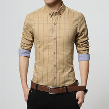 Load image into Gallery viewer, ERIDANUS 2017 Men&#39;s Plaid Cotton Dress Shirts Male High Quality Long Sleeve Slim Fit Business Casual Shirt Plus Size 5XL M433
