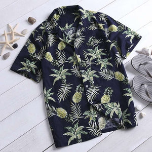 2019 Eye-Catching Shirts Hawaiian Mens Shirts Dress Short Sleeve Lapel Collar Floral Beach Vacation Clothing Summer 4XL Tropical