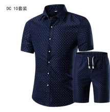 Load image into Gallery viewer, Short Sleeve Polo Shirt 2 Piece Men Set Suit Casual Shorts Camo Golden  Sport Wear Floral Beach Hawaiian Shirt Print Graphic
