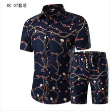 Load image into Gallery viewer, Short Sleeve Polo Shirt 2 Piece Men Set Suit Casual Shorts Camo Golden  Sport Wear Floral Beach Hawaiian Shirt Print Graphic
