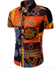 Load image into Gallery viewer, Short Sleeve Polo Shirt 2 Piece Men Set Suit Casual Shorts Camo Golden  Sport Wear Floral Beach Hawaiian Shirt Print Graphic
