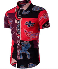 Load image into Gallery viewer, Short Sleeve Polo Shirt 2 Piece Men Set Suit Casual Shorts Camo Golden  Sport Wear Floral Beach Hawaiian Shirt Print Graphic
