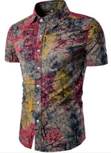 Load image into Gallery viewer, Short Sleeve Polo Shirt 2 Piece Men Set Suit Casual Shorts Camo Golden  Sport Wear Floral Beach Hawaiian Shirt Print Graphic
