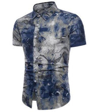 Load image into Gallery viewer, Short Sleeve Polo Shirt 2 Piece Men Set Suit Casual Shorts Camo Golden  Sport Wear Floral Beach Hawaiian Shirt Print Graphic
