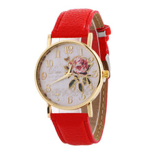 Load image into Gallery viewer, MINHIN New Arrival Rose Pattern Watches For Women Hot Selling PU Leather Wrist Watches Gift Fashion Casual Students Watch
