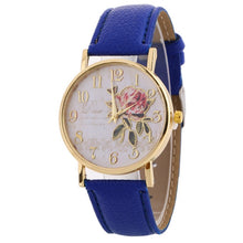 Load image into Gallery viewer, MINHIN New Arrival Rose Pattern Watches For Women Hot Selling PU Leather Wrist Watches Gift Fashion Casual Students Watch
