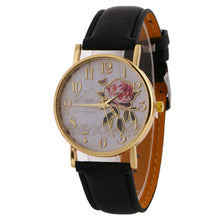 Load image into Gallery viewer, MINHIN New Arrival Rose Pattern Watches For Women Hot Selling PU Leather Wrist Watches Gift Fashion Casual Students Watch
