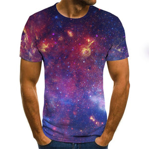 2019 New Design Men T Shirts 3D Print Starry sky Summer Tops Men Short Sleeve Fashion T-Shirt