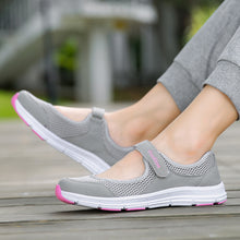 Load image into Gallery viewer, Breathable mesh women sneakers casuals shoes woman flats 2019 flat with hook &amp; loop solid sneakers women shoes zapatos de mujer
