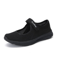 Load image into Gallery viewer, Breathable mesh women sneakers casuals shoes woman flats 2019 flat with hook &amp; loop solid sneakers women shoes zapatos de mujer

