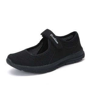 Breathable mesh women sneakers casuals shoes woman flats 2019 flat with hook & loop solid sneakers women shoes zapatos de mujer
