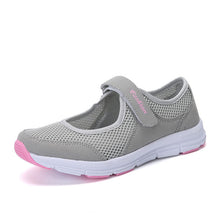 Load image into Gallery viewer, Breathable mesh women sneakers casuals shoes woman flats 2019 flat with hook &amp; loop solid sneakers women shoes zapatos de mujer

