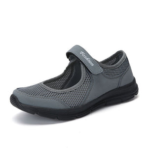 Breathable mesh women sneakers casuals shoes woman flats 2019 flat with hook & loop solid sneakers women shoes zapatos de mujer
