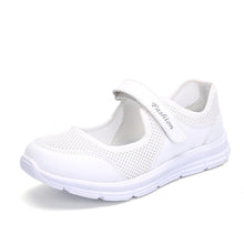 Load image into Gallery viewer, Breathable mesh women sneakers casuals shoes woman flats 2019 flat with hook &amp; loop solid sneakers women shoes zapatos de mujer
