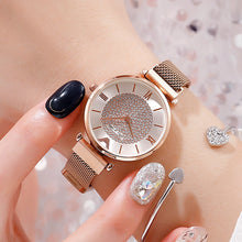 Load image into Gallery viewer, Ladies Watch 2019 Top Brand Women Rose Gold Wrist Watches For Women relogio feminino Luxury Diamond Magnetic Mesh Quartz Clock
