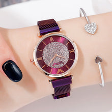 Load image into Gallery viewer, Ladies Watch 2019 Top Brand Women Rose Gold Wrist Watches For Women relogio feminino Luxury Diamond Magnetic Mesh Quartz Clock
