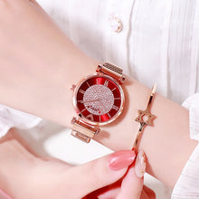 Load image into Gallery viewer, Tephea Top Brand Luxury Watches Women Alloy Analog Quartz Red Ladies Wrist Watch Rhinestone Leather Strap Purple Relogio 2019
