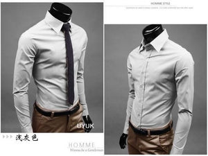 2019 Mens Slim Fit Unique Neckline Stylish Dress Long Sleeve Casual Shirts Mens Shirt Camisa Camisas Masculina Turn-down Collar