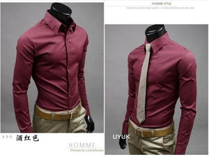 2019 Mens Slim Fit Unique Neckline Stylish Dress Long Sleeve Casual Shirts Mens Shirt Camisa Camisas Masculina Turn-down Collar