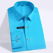 Load image into Gallery viewer, Men's Easy Care Solid Bamboo Fiber Dress Shirts Comfortable Soft Long Sleeve Elastic Non Iron Male Regular-fit Formal Tops Shirt
