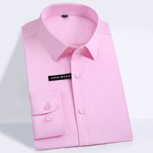 Load image into Gallery viewer, Men's Easy Care Solid Bamboo Fiber Dress Shirts Comfortable Soft Long Sleeve Elastic Non Iron Male Regular-fit Formal Tops Shirt
