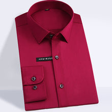 Load image into Gallery viewer, Men's Easy Care Solid Bamboo Fiber Dress Shirts Comfortable Soft Long Sleeve Elastic Non Iron Male Regular-fit Formal Tops Shirt
