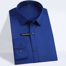 Load image into Gallery viewer, Men's Easy Care Solid Bamboo Fiber Dress Shirts Comfortable Soft Long Sleeve Elastic Non Iron Male Regular-fit Formal Tops Shirt
