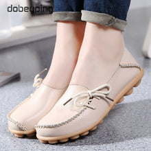 Load image into Gallery viewer, New Moccasins Women Flats 2019 Autumn Woman Loafers Genuine Leather Female Shoes Slip On Ballet Bowtie Women's Shoe Size 35-44
