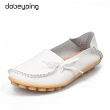 Load image into Gallery viewer, New Moccasins Women Flats 2019 Autumn Woman Loafers Genuine Leather Female Shoes Slip On Ballet Bowtie Women's Shoe Size 35-44
