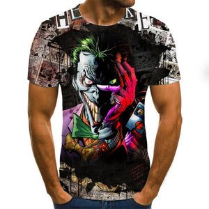 2020 hot-sale Clown 3D Printed T Shirt Men Joker Face Male tshirt 3d Clown Short Sleeve Funny T Shirts Tops & Tees XXS-6XL