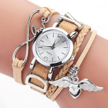 Load image into Gallery viewer, Duoya Brand Watches For Women Luxury Silver Heart Pendant Leather Belt Quartz Clock Ladies Wrist Watch Bracelet Zegarek Damski
