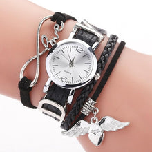 Load image into Gallery viewer, Duoya Brand Watches For Women Luxury Silver Heart Pendant Leather Belt Quartz Clock Ladies Wrist Watch Bracelet Zegarek Damski
