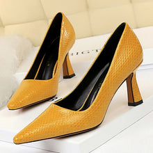 Load image into Gallery viewer, Bigtree Shoes Sexy Kitten Heels Snake Women Pumps Spring Women Shoes High Heels Pointed Party Shoes Red Lady Shoes Plus Size 43
