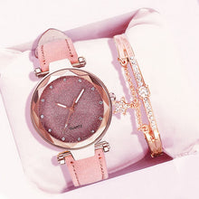 Load image into Gallery viewer, Casual Women Romantic Starry Sky Wrist Watch bracelet Leather Rhinestone Designer Ladies Clock Simple Dress Gfit  Montre Femme
