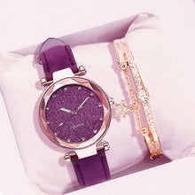 Load image into Gallery viewer, Casual Women Romantic Starry Sky Wrist Watch bracelet Leather Rhinestone Designer Ladies Clock Simple Dress Gfit  Montre Femme
