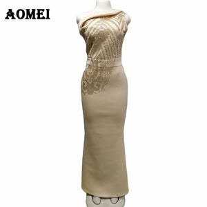 Women Dress Maxi Mermaid Night Sequined Party Wear Evening Red Classy Formal Dresses One Shoulder Glitter Gowns Summer Clothing