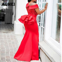 Load image into Gallery viewer, Women Dress Maxi Mermaid Night Sequined Party Wear Evening Red Classy Formal Dresses One Shoulder Glitter Gowns Summer Clothing
