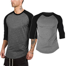 Load image into Gallery viewer, Hirigin Brand Harajuku Jogger 3/4 Sleeve Tshirt Mens Baseball Raglan Tee Jersey Lot T-Shirts Crew Neck Plain Tops Streetwear
