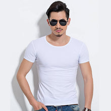 Load image into Gallery viewer, Lycra Men'S T Shirt Short Sleeve T-Shirt O-Neck Slim Solid Color Half Sleeved Tee Shirt 2019 MRMT
