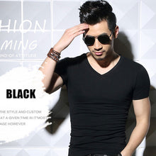 Load image into Gallery viewer, Lycra Men'S T Shirt Short Sleeve T-Shirt O-Neck Slim Solid Color Half Sleeved Tee Shirt 2019 MRMT
